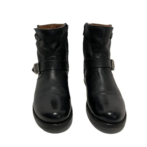 Frye Vicky Engineer Boots Womens Size 9.5B Black Leather Ankle Bootie Motorcycle - Picture 5 of 11